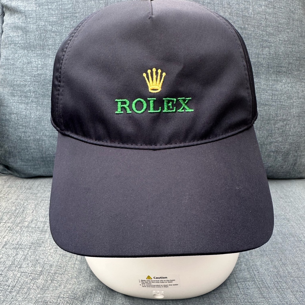 Rolex Black Cap With Green Logo And Gold Crown